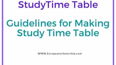 Study Time Table- Guidelines for Making Study Time Table