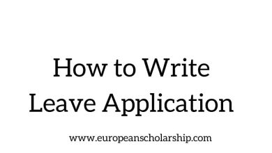 How to Write Leave Application